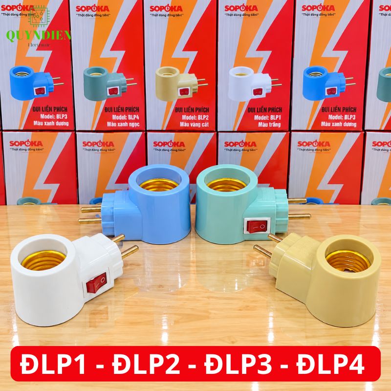 Đuôi Liền Phích Cắm Có Công Tắc E27 SOPOKA