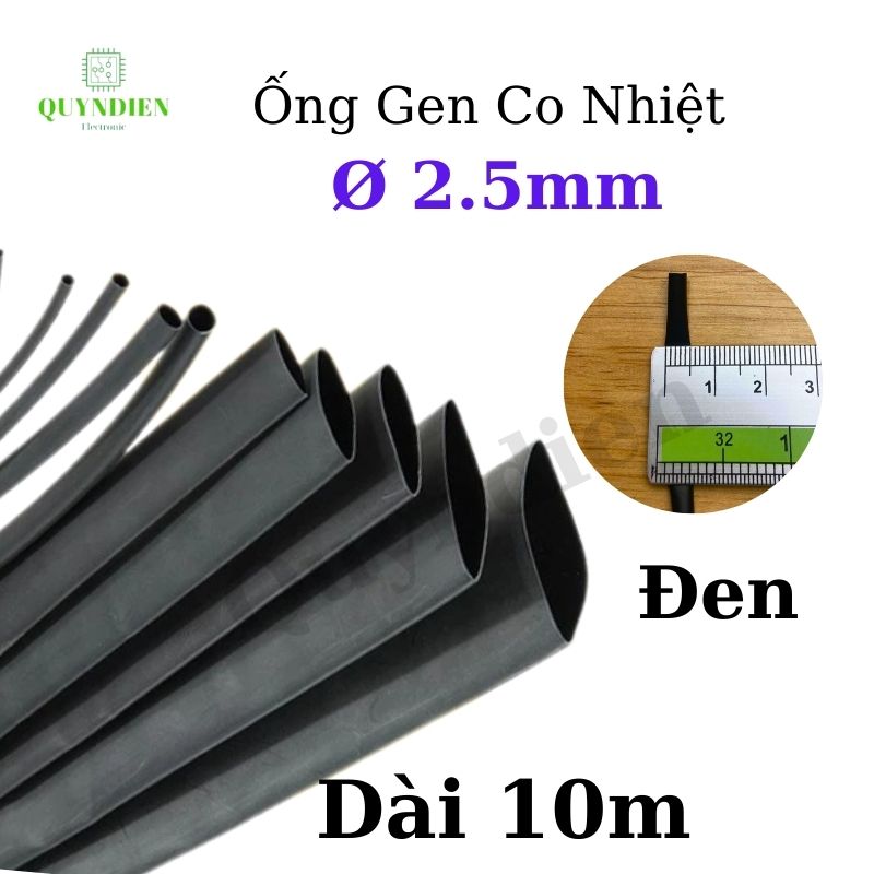 Gen co nhiệt size 2.5mm màu đen