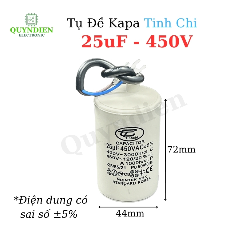 Tụ Đề Máy Bơm Nước 25uF 450V Tụ Kapa Tinh Chi