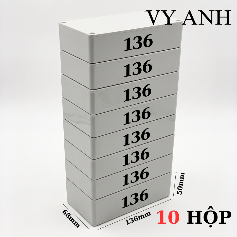 Hộp Nhựa Vy Anh 136x68x50mm Màu Trắng