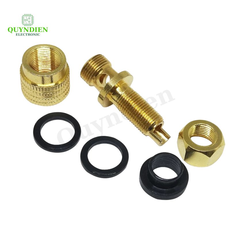 Cọc Đồng M8 Trục 8mm Đỏ Đen