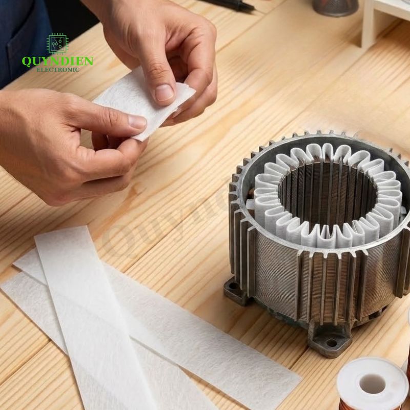 Giấy Phim Cách Điện Trắng 2 Mặt Xù Dày 0.3mm