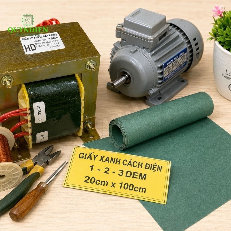 Giấy Cách Điện Xanh 2 Mặt Xù Khổ 1 Mét Dày 0.1mm