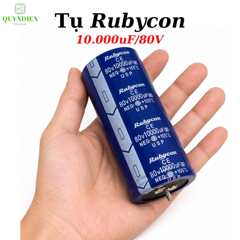 Tụ hóa lọc nguồn Rubycon 80v 10.000uf dùng trong thiết bị âm thanh, nguồn xung