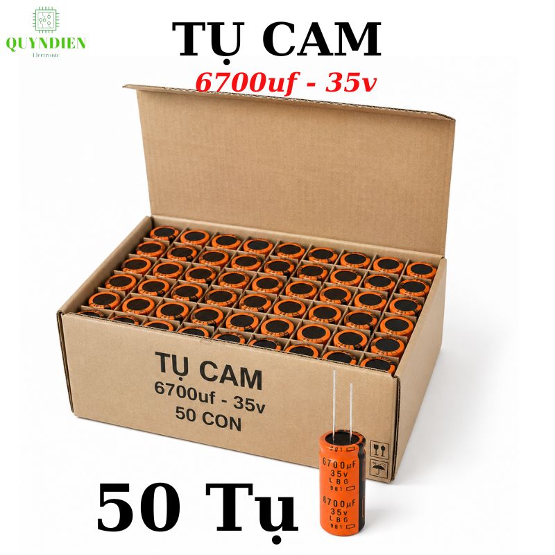 Tụ lộc nguồn LBG 6700uF 35V màu CAM chân mềm (18x40mm)