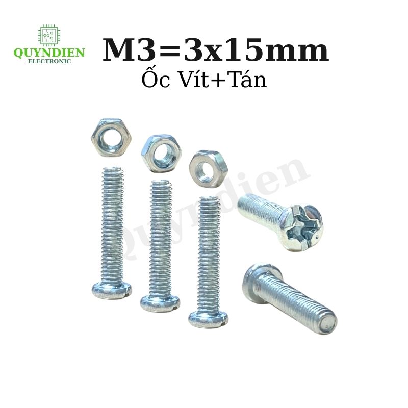 Ốc Vít Tán M3x15mm (Túi 110g) Khoảng 90-100 Con