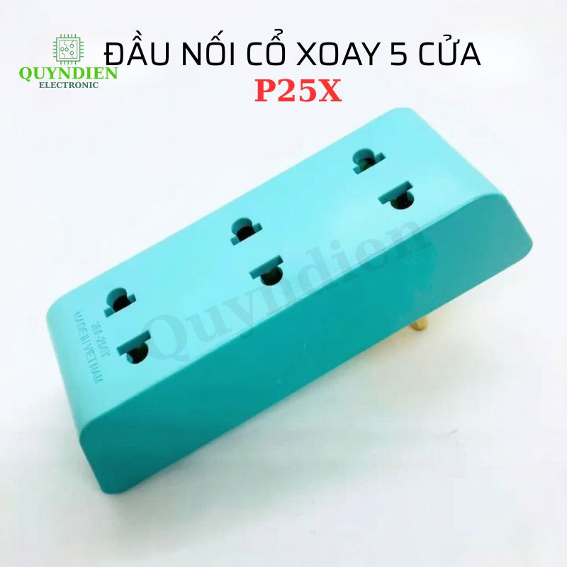 Đầu Nối Thông Minh Cổ Xoay 5 Cửa P25X Xanh