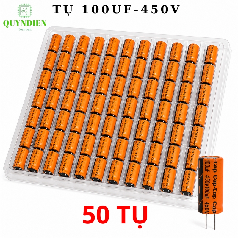 Tụ Hóa Lọc Nguồn 100uf 450VDC CapTop – Tụ Điện Lọc Nguồn Nguồn Xung, UPS, Biến Tần