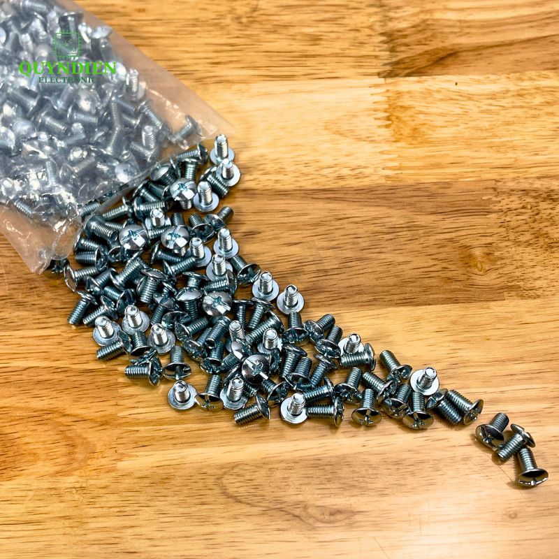 Ốc Vít Đầu Dù Ren Mịn M5=5x10mm Màu Trắng