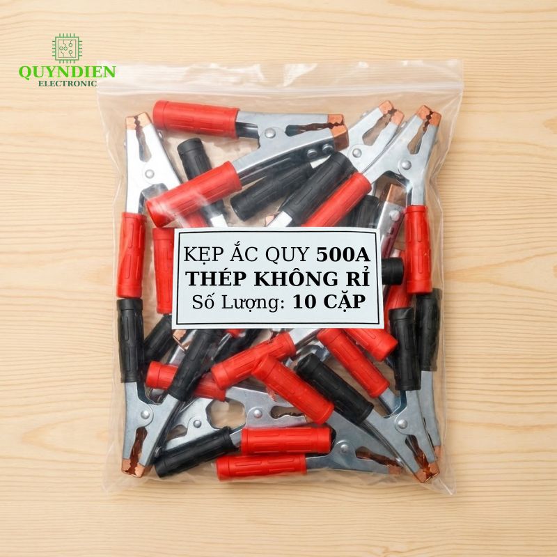 Kẹp Bình Ắc Quy 500A Thép Không Gỉ Đỏ Đen