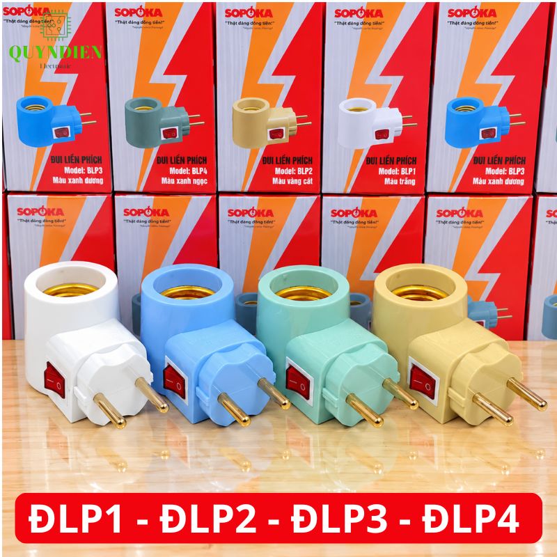 Đuôi Liền Phích Cắm Có Công Tắc E27 SOPOKA
