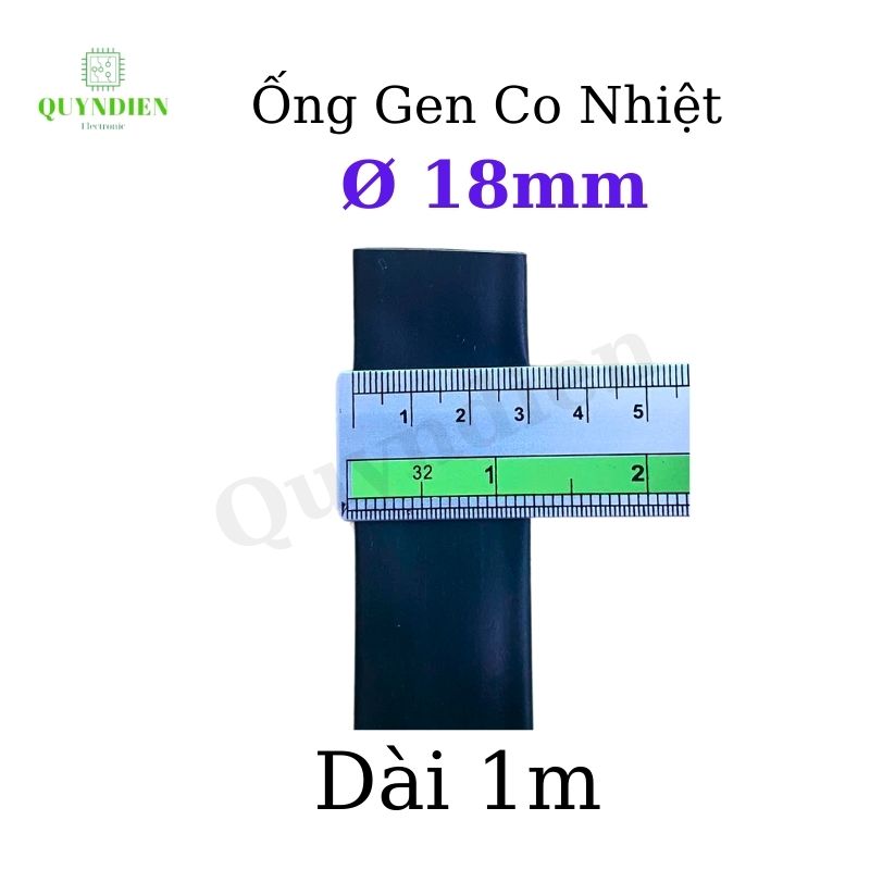 Gen co nhiệt size 18mm màu đen