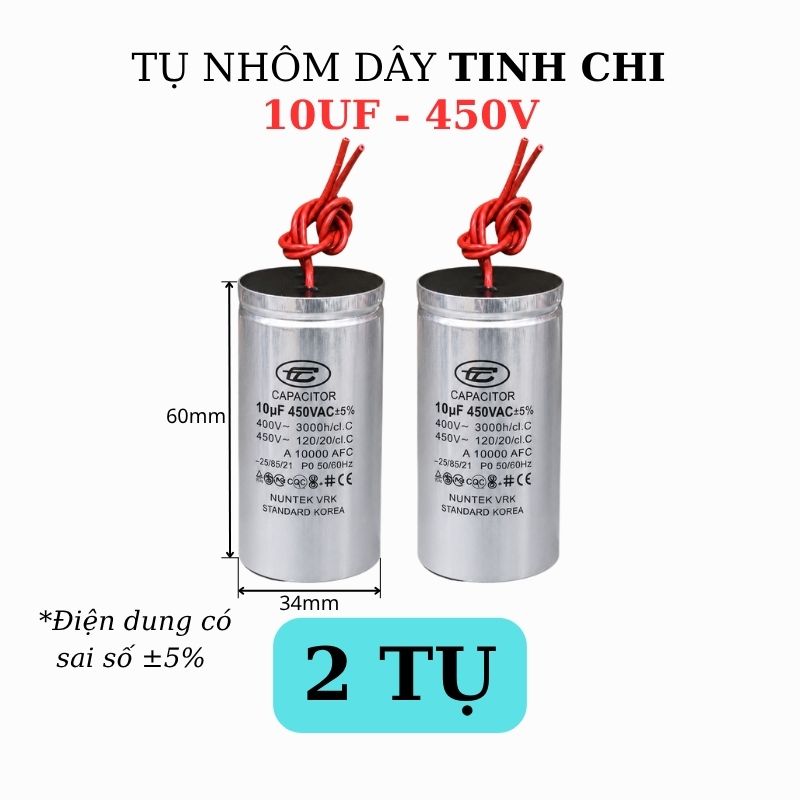 Tụ Nhôm Dây 10uF - 450V