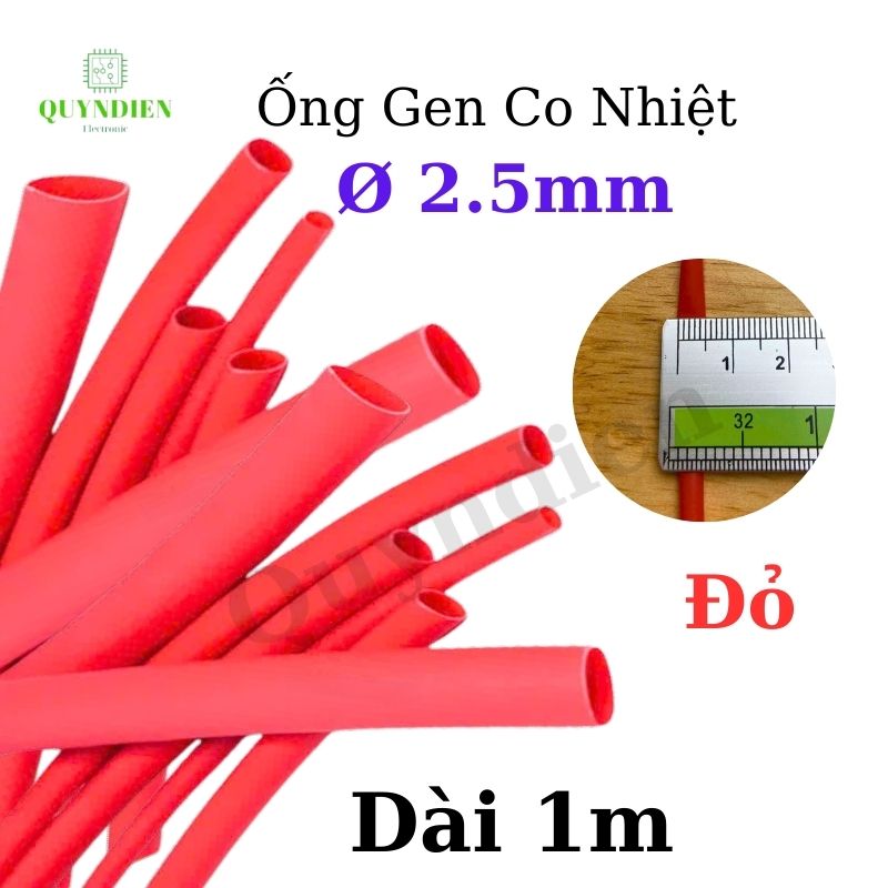 Gen co nhiệt size 2.5mm màu đỏ