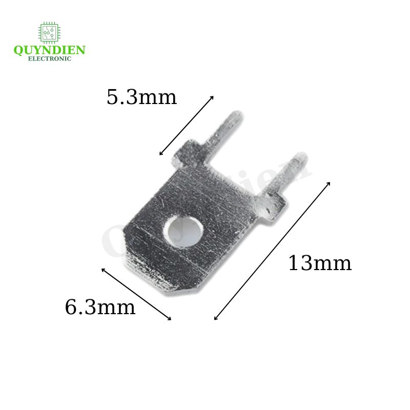 Đầu Nối Phích Cắm Đực Hai Chân 6.3mm - Túi 10 Cái