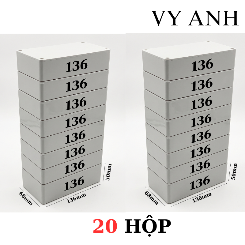 Hộp Nhựa Vy Anh 136x68x50mm Màu Trắng
