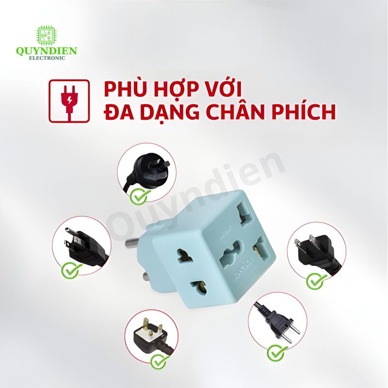 Đầu Nối Phích Cắm Chia Điện 2 Lỗ Đa Năng P15 SOPOKA