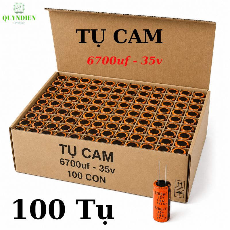 Tụ lộc nguồn LBG 6700uF 35V màu CAM chân mềm (18x40mm)