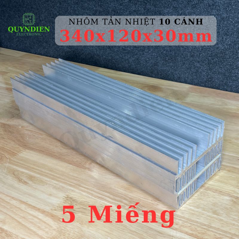 Nhôm tản nhiệt 10 Lá dài 34cm 340x120x30mm loại Dầy 1 tấm