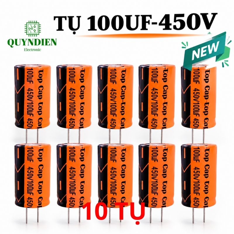 Tụ Hóa Lọc Nguồn 100uf 450VDC CapTop – Tụ Điện Lọc Nguồn Nguồn Xung, UPS, Biến Tần
