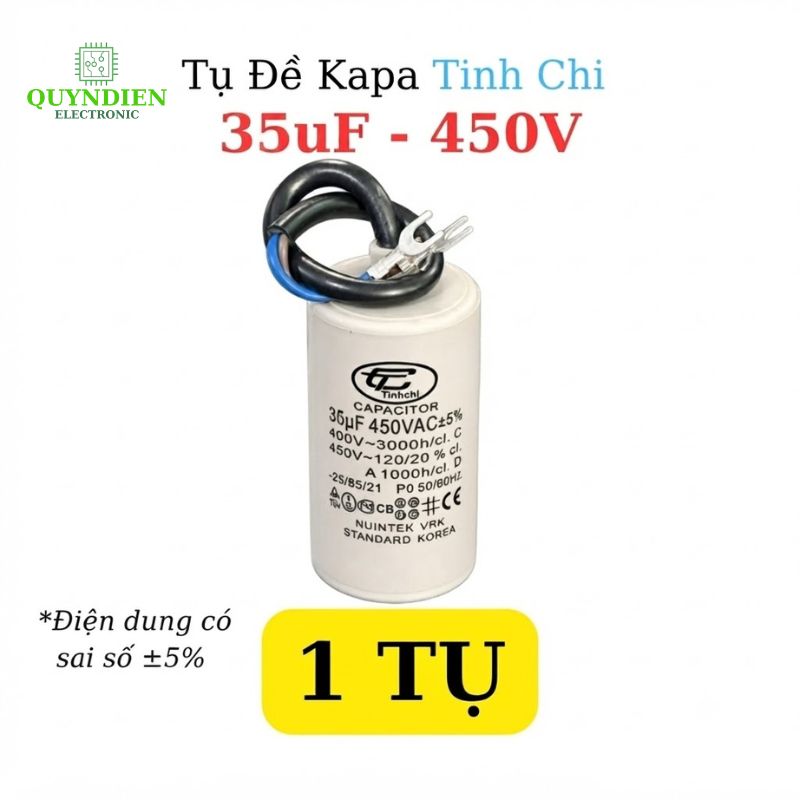 Tụ Đề Máy Bơm Nước 35uF 450VAC Tinh Chi