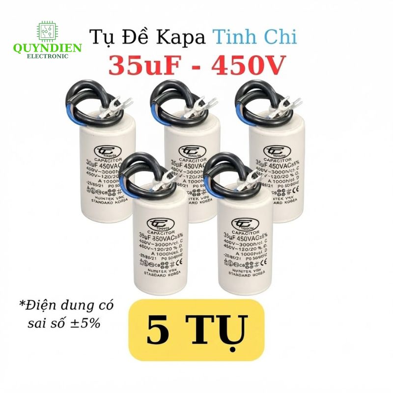 Tụ Đề Máy Bơm Nước 35uF 450VAC Tinh Chi