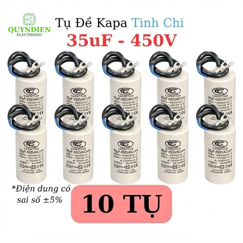Tụ Đề Máy Bơm Nước 35uF 450VAC Tinh Chi