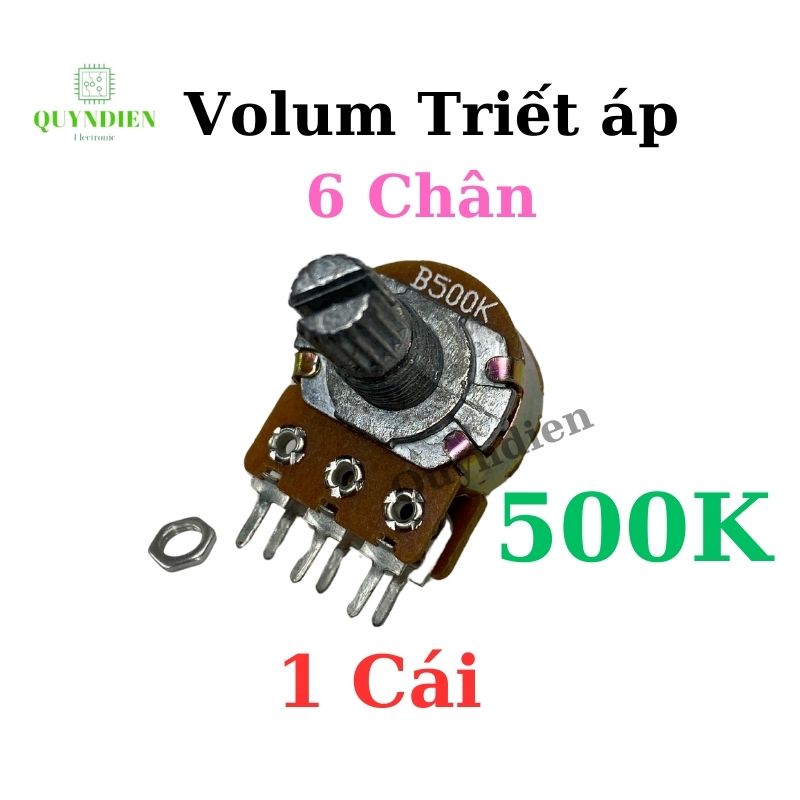 Volum biến trở Triết áp đôi 6 chân WH148 B500K