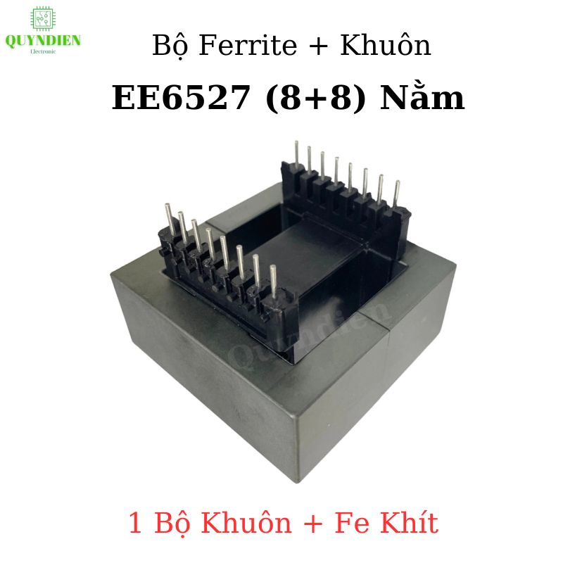 Lõi Biến áp xung EE6527 Nằm (8+8) chân
