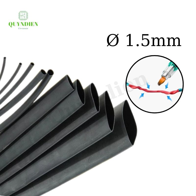 Gen co nhiệt size 1.5mm màu Đen