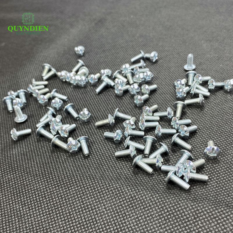 Ốc Vít Đầu Dù Ren Mịn M4=4x10mm Màu Trắng