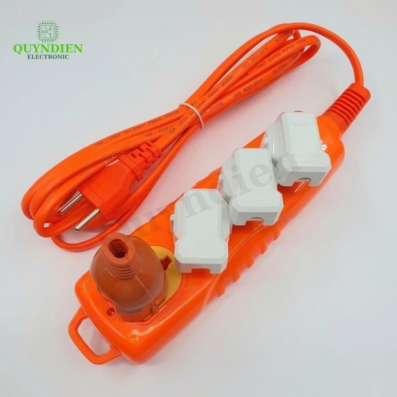 Ổ Cắm Siêu Tải 4 Lỗ Chéo 3000W (Dây Dài 10 Mét)