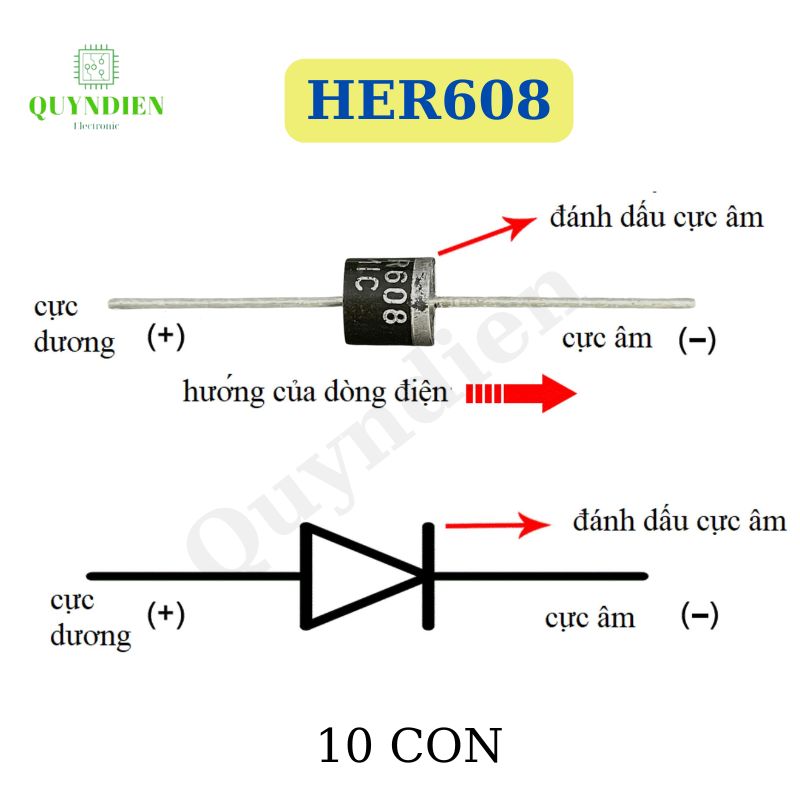 Diode xung HER608 6A 1000V loại dây