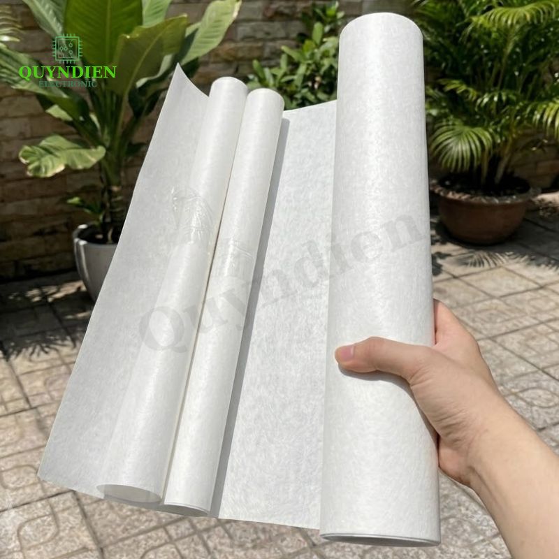 Giấy Phim Cách Điện Trắng 2 Mặt Xù Dày 0.3mm