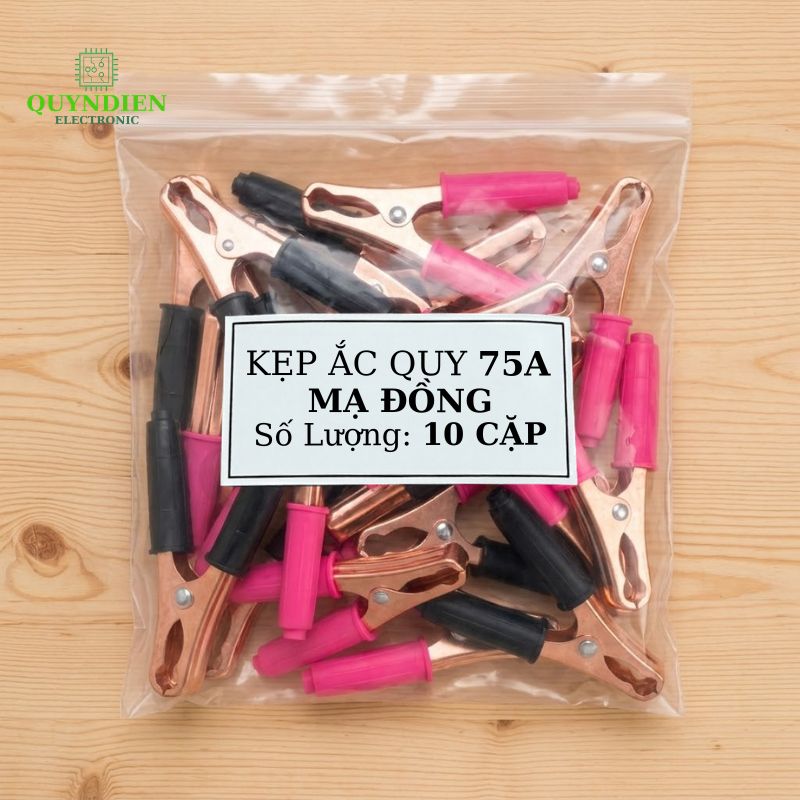 Kẹp Bình Ắc Quy 75A Mạ Đồng Đỏ Đen
