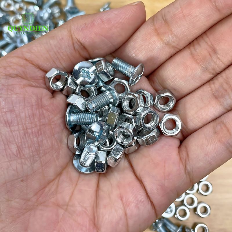Ốc Vít Ren Mịn Đầu Dù M5x10mm Có Kèm Tán Màu Trắng