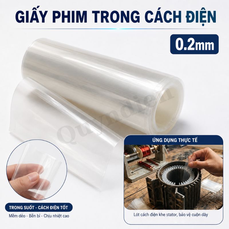 Giấy Cách Điện Phim Trong Dày 0.2mm