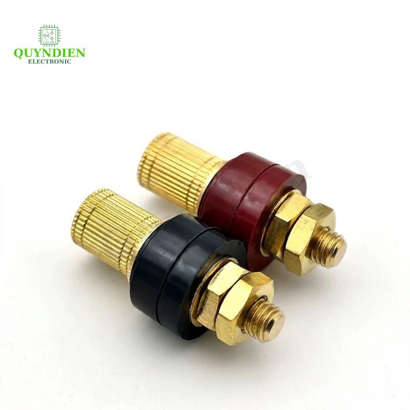 Cọc Đồng M8 Nắp Đồng Đỏ Đen
