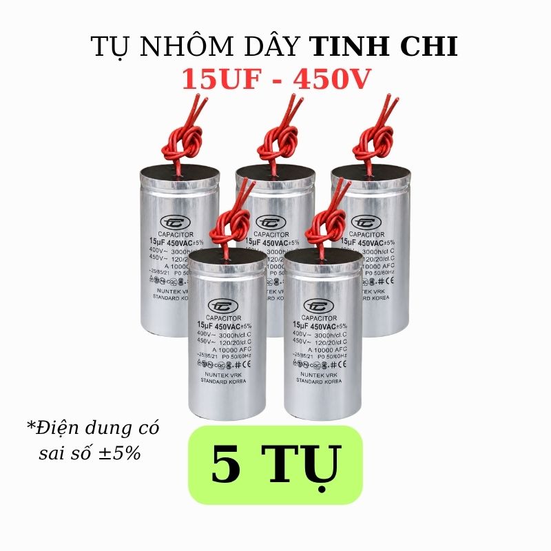 Tụ Nhôm Dây 15uF - 450V
