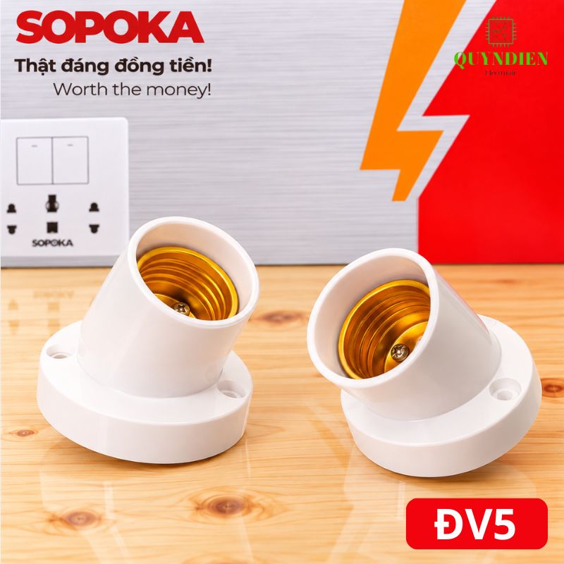 Đuôi Đèn Vát Tường Ngồi Xéo E27 ĐV5 SOPOKA