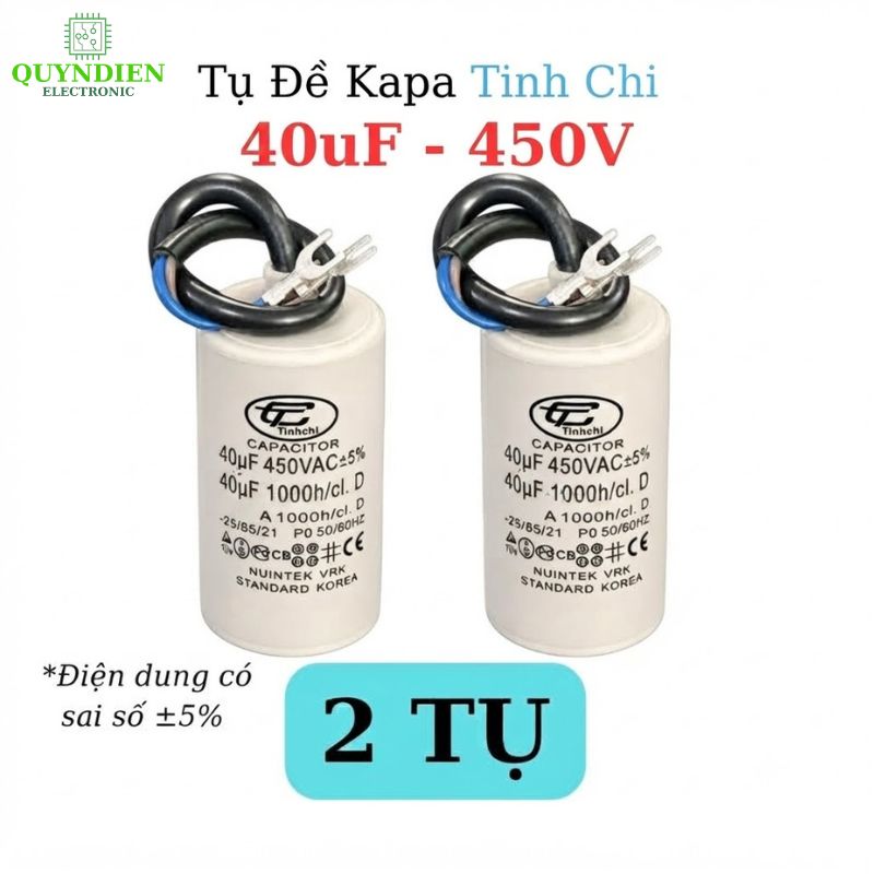 Tụ Đề Máy Bơm Nước 40uF 450VAC Tinh Chi.
