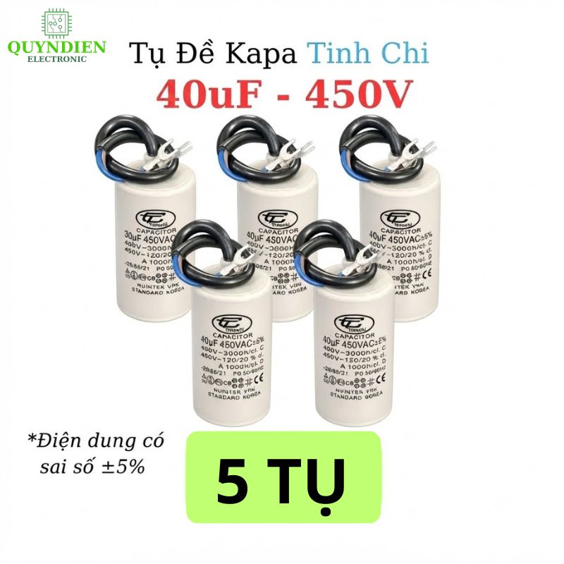 Tụ Đề Máy Bơm Nước 40uF 450VAC Tinh Chi.
