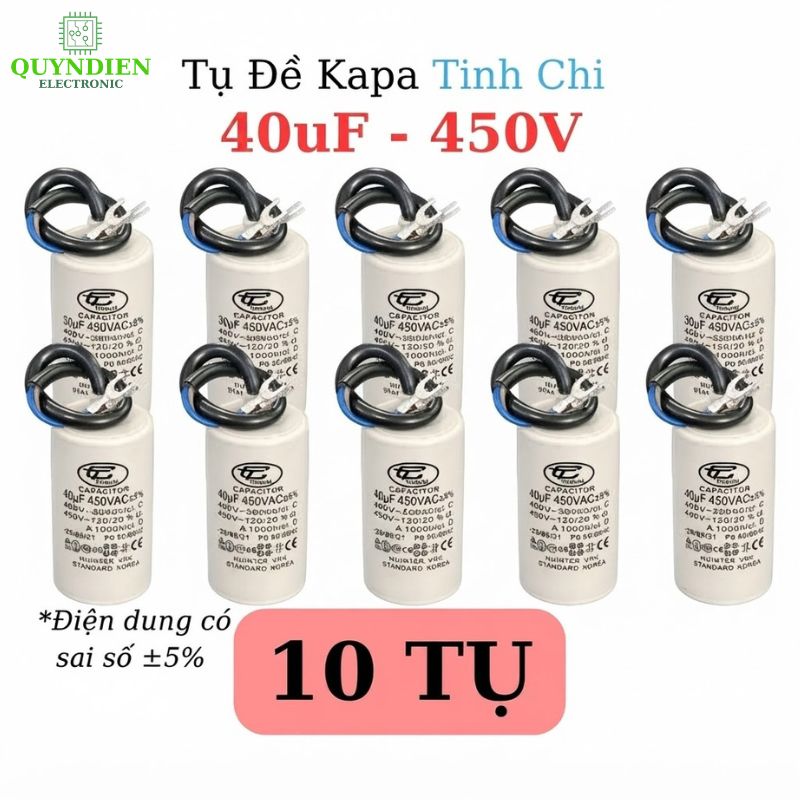 Tụ Đề Máy Bơm Nước 40uF 450VAC Tinh Chi.