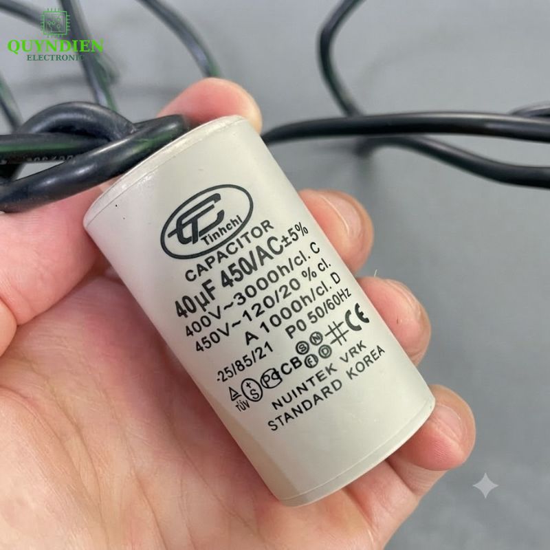 Tụ Đề Máy Bơm Nước 40uF 450VAC Tinh Chi.