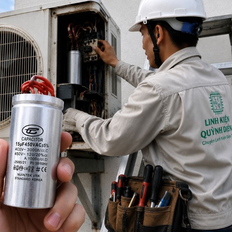 Tụ Nhôm Dây 15uF - 450V