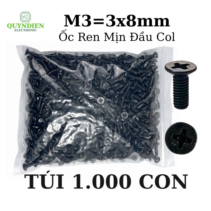 Ốc Vít Ren Mịn Đầu COL M3x8mm