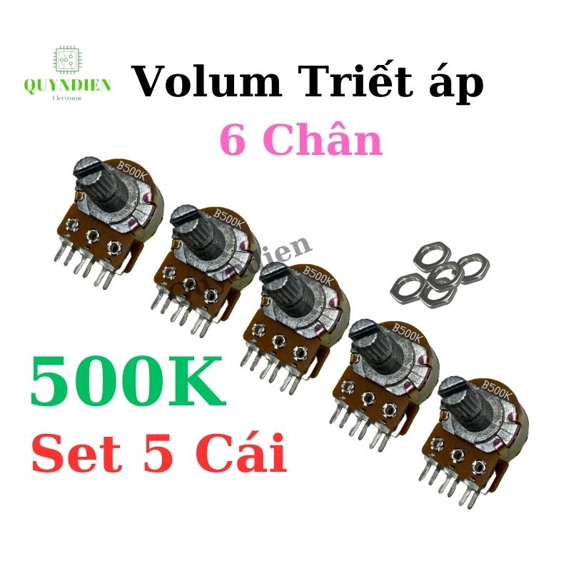 Volum biến trở Triết áp đôi 6 chân WH148 B500K