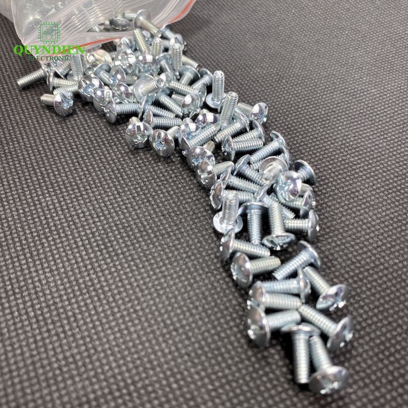Ốc Vít Đầu Dù Ren Mịn M4=4x10mm Màu Trắng