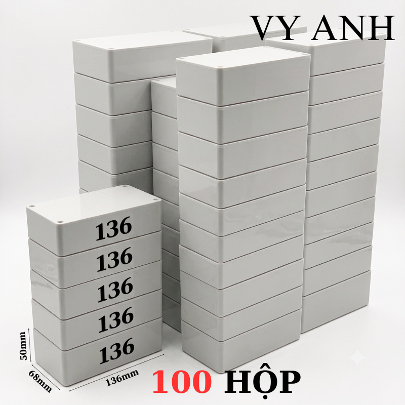 Hộp Nhựa Vy Anh 136x68x50mm Màu Trắng