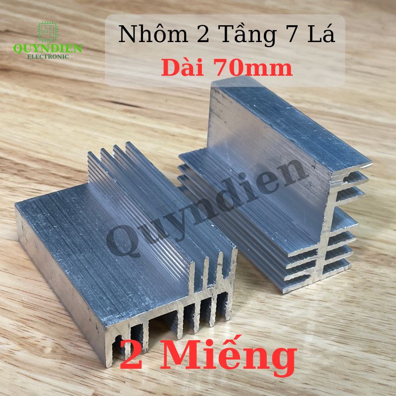 Nhôm Tản Nhiệt 2 Tầng 7 Cánh 70x44x29mm